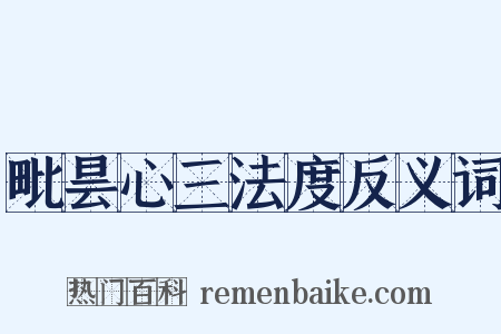 毗昙心三法度反义词是什么意思的图片